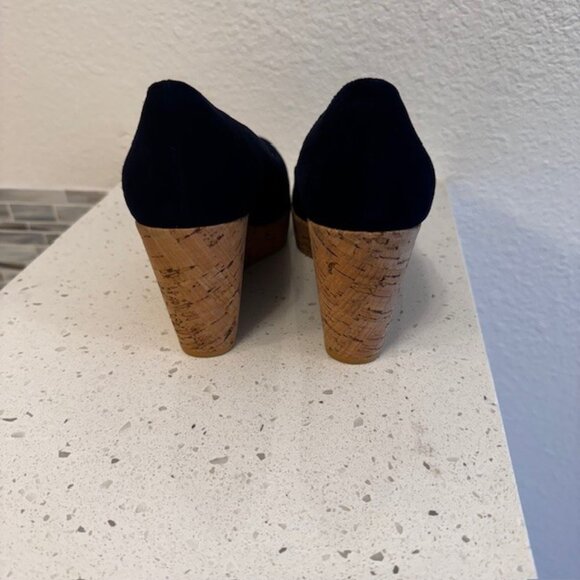 Stuart Weitzman Corkswoon navy and cork espadrille wedge heels - Picture 5 of 10